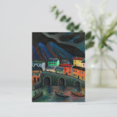 Nachts Fischen in Ascona Postkarte (Stehend Vorderseite)