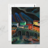 Nachts Fischen in Ascona Postkarte (Vorne/Hinten)