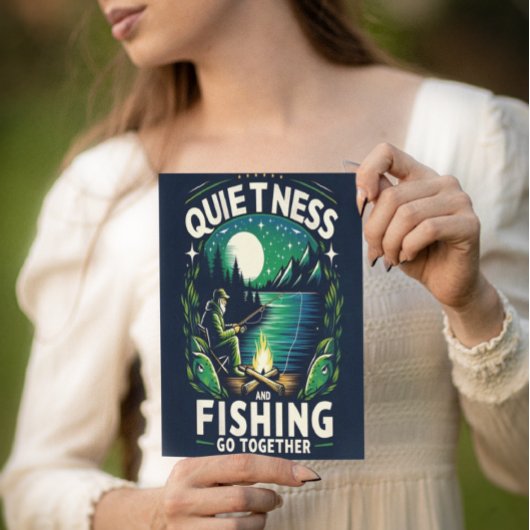 Nachts Fischen Ruhe Postkarte