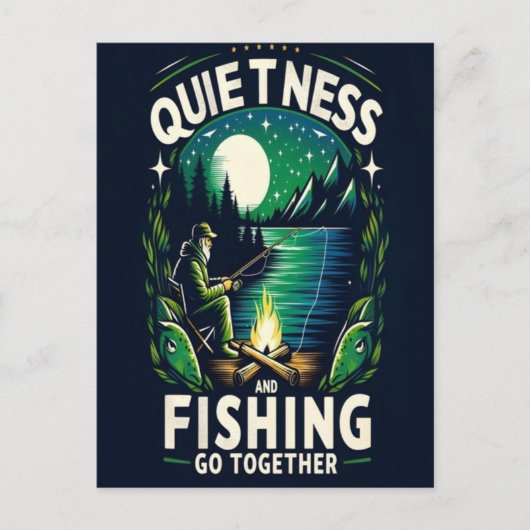 Nachts Fischen Ruhe Postkarte (Vorderseite)