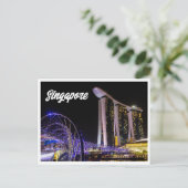 Nachts Foto Singapur Postkarte (Stehend Vorderseite)