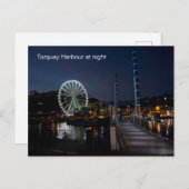 Nachts Hafen von Torquay Postkarte (Vorne/Hinten)