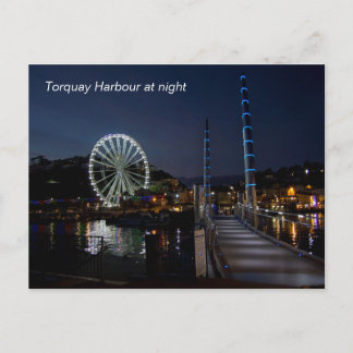 Nachts Hafen von Torquay Postkarte