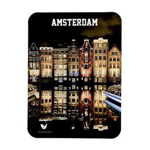 Nachts in Amsterdam - Kühlschrankmagnet Magnet
