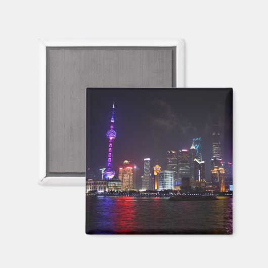 Nachts in Shanghai Magnet (Vorderseite/Rückseite)