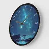 Nachts in Snowy North Große Wanduhr (Winkel)