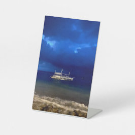 Nachts Jahreszeit. Poster Sockelschild