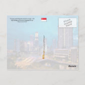 Nachts Kai und Singapur-Skyline Postkarte (Rückseite)