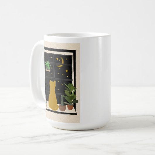 Nachts Kitty Kaffeetasse (Vorderseite Links)