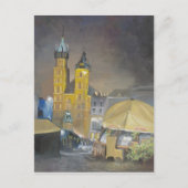 Nachts Krakau Postkarte (Vorderseite)