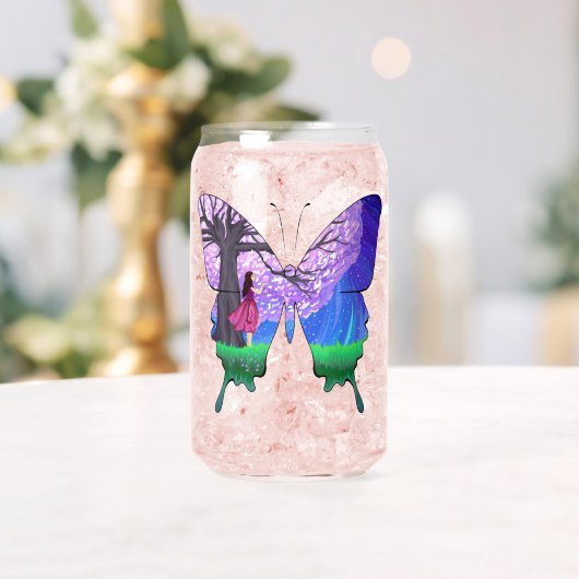 Nachts Mädchen in Schmetterlingsform Dosenglas (Insitu (Hochzeit))