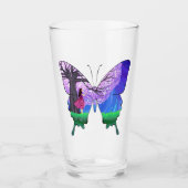 Nachts Mädchen in Schmetterlingsform Glas (Vorderseite)