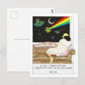 Nachts meditiere ich Inspiration Postkarte (Vorne/Hinten)