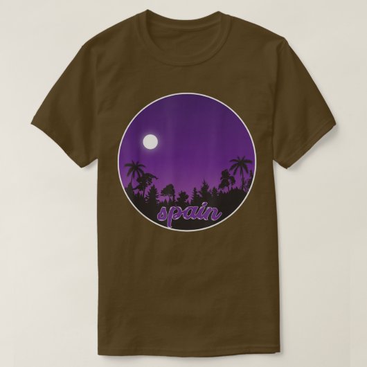 Nachts mit Palmen spinnen T-Shirt (Design vorne)