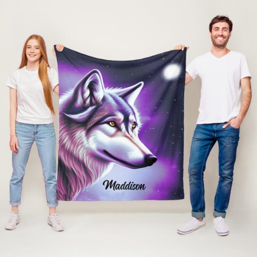 Nachts Mystical Wolf Fleece Blanket (Beispiel)