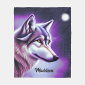 Nachts Mystical Wolf Fleece Blanket (Vorderseite)