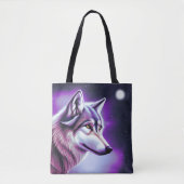 Nachts Mystical Wolf Tote Bag Tasche (Vorderseite)