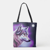 Nachts Mystical Wolf Tote Bag Tasche (Rückseite)