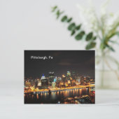 Nachts Pittsburgh Postkarte (Stehend Vorderseite)