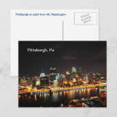 Nachts Pittsburgh Postkarte (Vorne/Hinten)