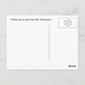Nachts Pittsburgh Postkarte (Rückseite)