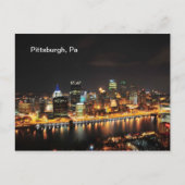 Nachts Pittsburgh Postkarte (Vorderseite)