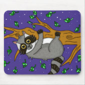 Nachts Raccoon aus Baumzweig Mousepad (Vorne)