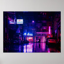 Nachts Rainy Street in Tokio, Japan