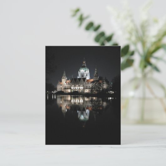 Nachts-Reflektionen in Hannover, Deutschland Postkarte (Stehend Vorderseite)