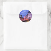 Nachts ruhig runder aufkleber (Tasche)