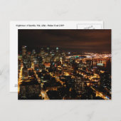 Nachts Seattle Postcard Postkarte (Vorne/Hinten)