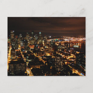 Nachts Seattle Postcard Postkarte