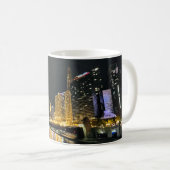 Nachts Skyline, Chicago, Illinois Kaffeetasse (VorderseiteRechts)