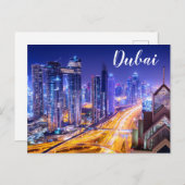 Nachts Skyline Dubai Vereinigte Arabische Emirate Postkarte (Vorne/Hinten)