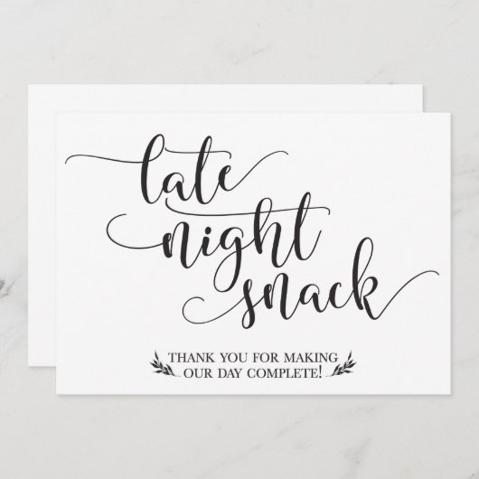 Nachts Snacks Fevor Sign (Vorne/Hinten)