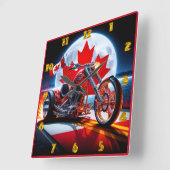 Nachts Stolz der Kanadier auf ein maßgeschneiderte Quadratische Wanduhr (Winkel)