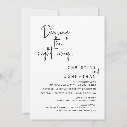 Nachts tanzen, Hochzeitsfeiern Party Einladung (Vorderseite)