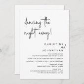 Nachts tanzen, Hochzeitsfeiern Party im Hotel Einladung (Vorne/Hinten)