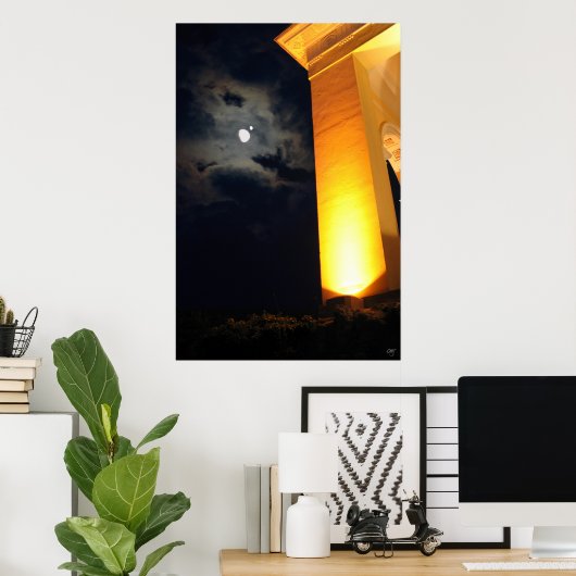 Nachts Tempel Poster (Heimbüro)