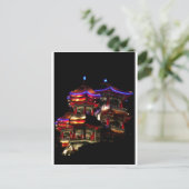 Nachts Tempel Postkarte (Stehend Vorderseite)