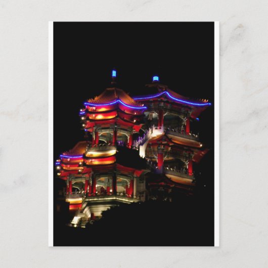 Nachts Tempel Postkarte (Vorderseite)