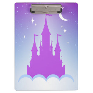 Nachts Traumhaft Burg im Tal der Wolken Starry Sky Klemmbrett