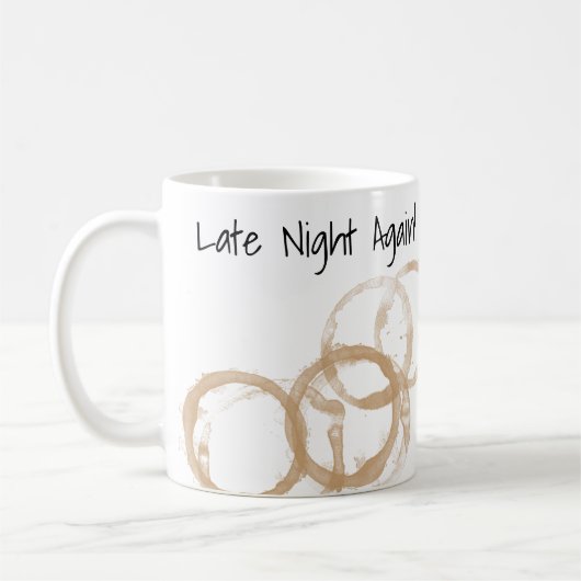 Nachts wieder kaffeeverkleidete Rings Kaffeetasse (Links)