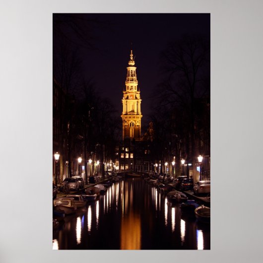 Nachts Zuiderkerk in Amsterdam Niederlande Poster (Vorne)