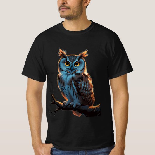 Nachtschale: Funny & Disheveled Owl Graphic T-Shirt (Vorderseite)