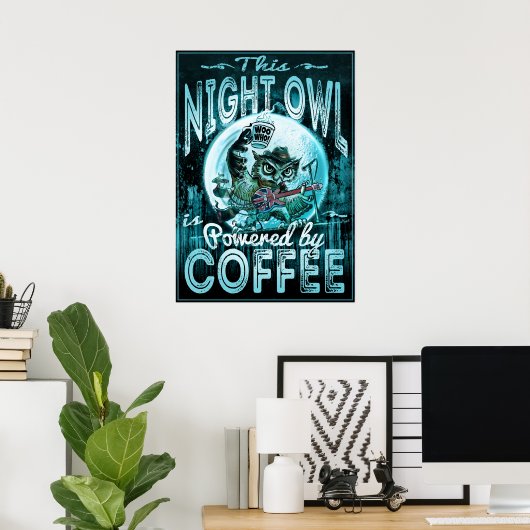 Nachtschale mit Kaffee Poster (Heimbüro)