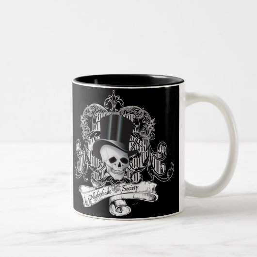 Nachtschattengesellschaft (dunkle Farben) Zweifarbige Tasse (Rechts)