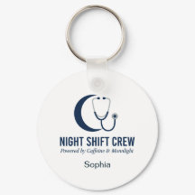 Nachtschicht-Crew-Pflegeschwester Stethoskop Mond
