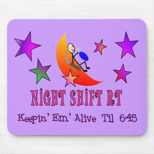 Nachtschicht Funktelegrafie-MOND Stock-Mann Mousepad (Vorne)