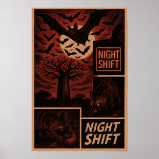 Nachtschicht in der Wildnis – Fledermäuse, Zibetka Poster